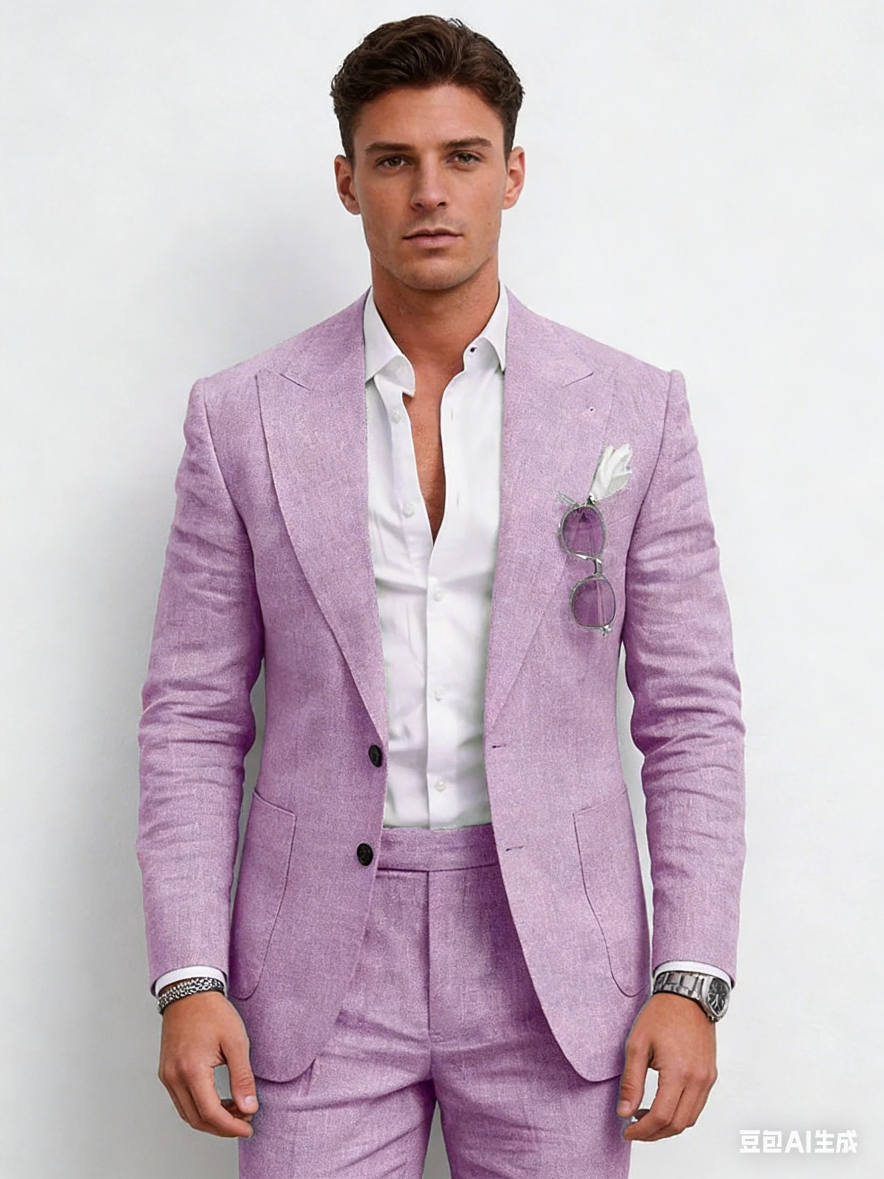 Flax Solid Color Suit Set 2-piece Sets - Image 11