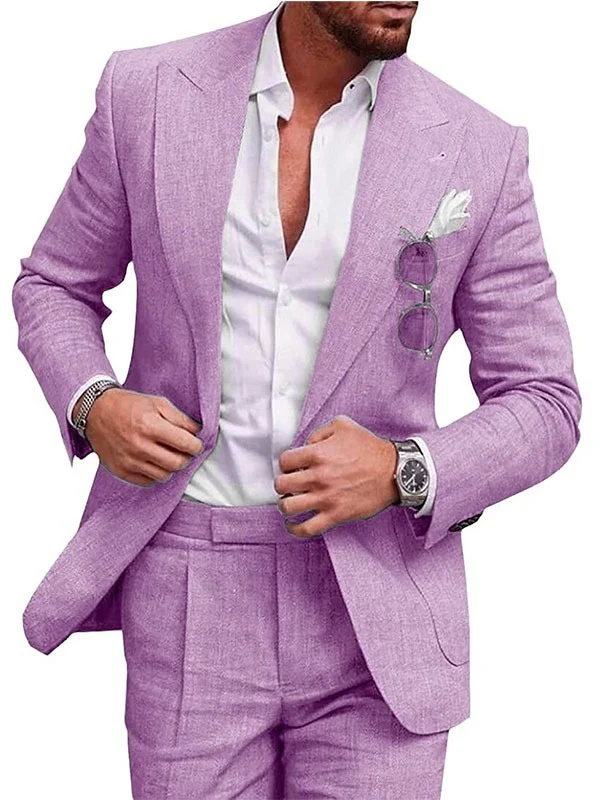 Flax Solid Color Suit Set 2-piece Sets - Image 12