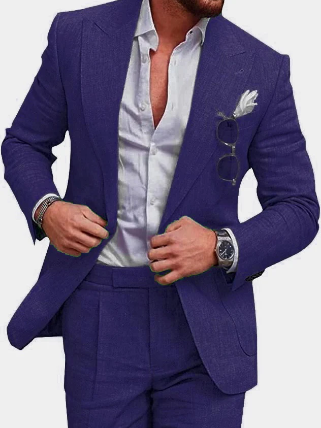 Flax Solid Color Suit Set 2-piece Sets - Image 2