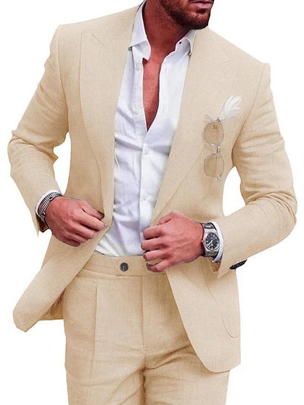 Flax Solid Color Suit Set 2-piece Sets - Image 4