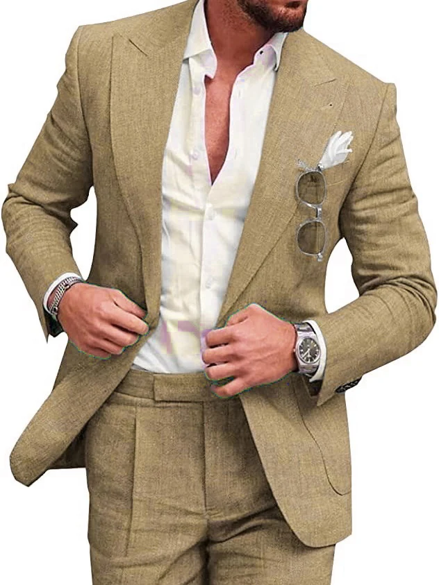 Flax Solid Color Suit Set 2-piece Sets - Image 6