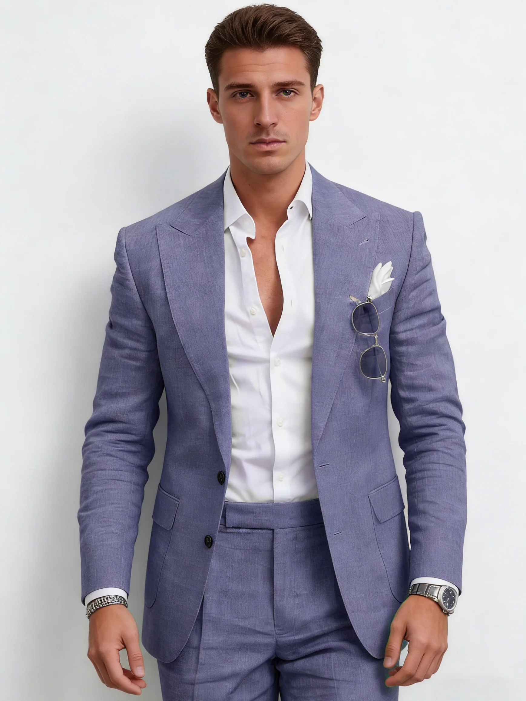 Flax Solid Color Suit Set 2-piece Sets - Image 9