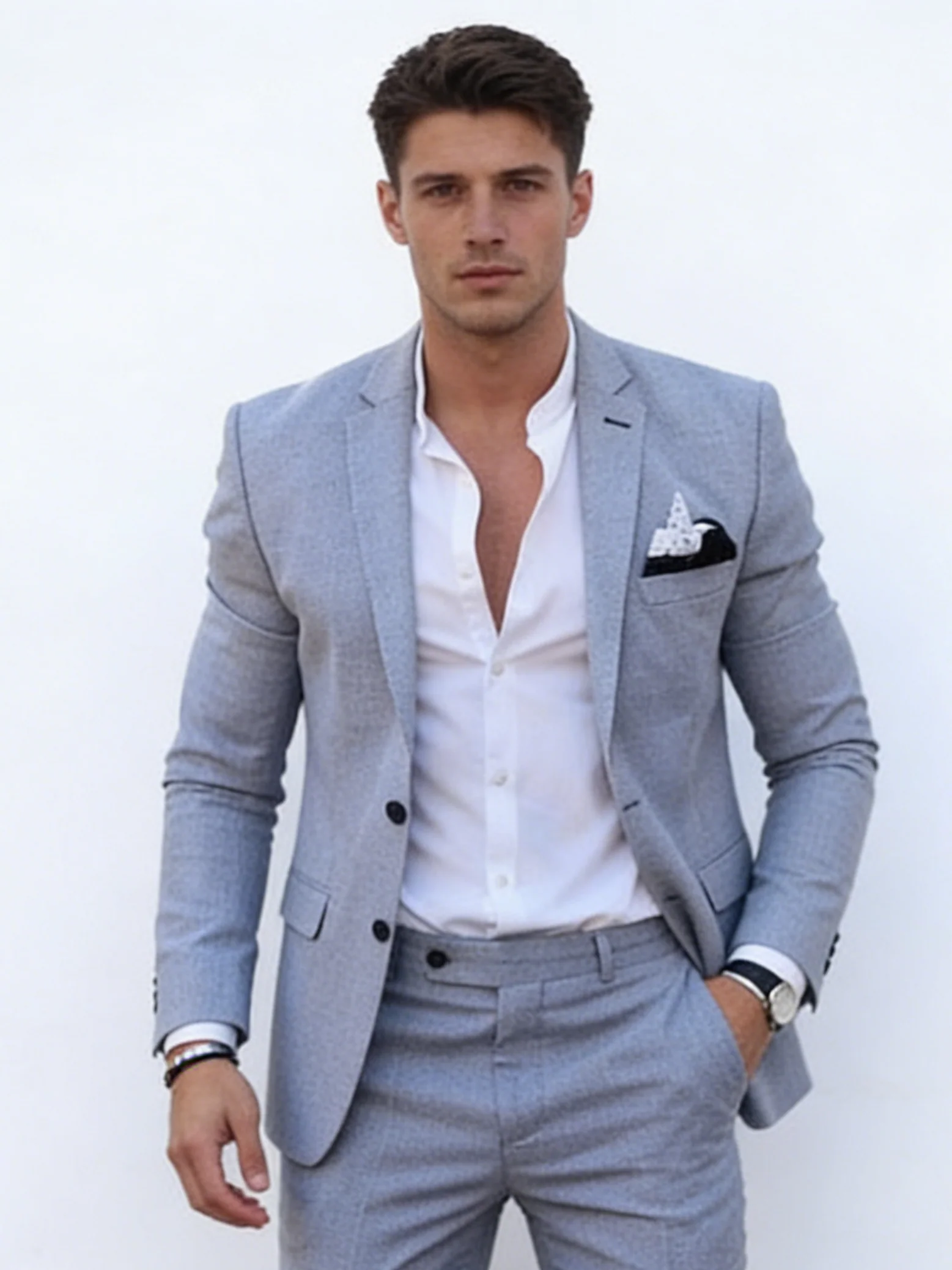 Flax Solid Color Suit Set 2-piece Sets - Image 13