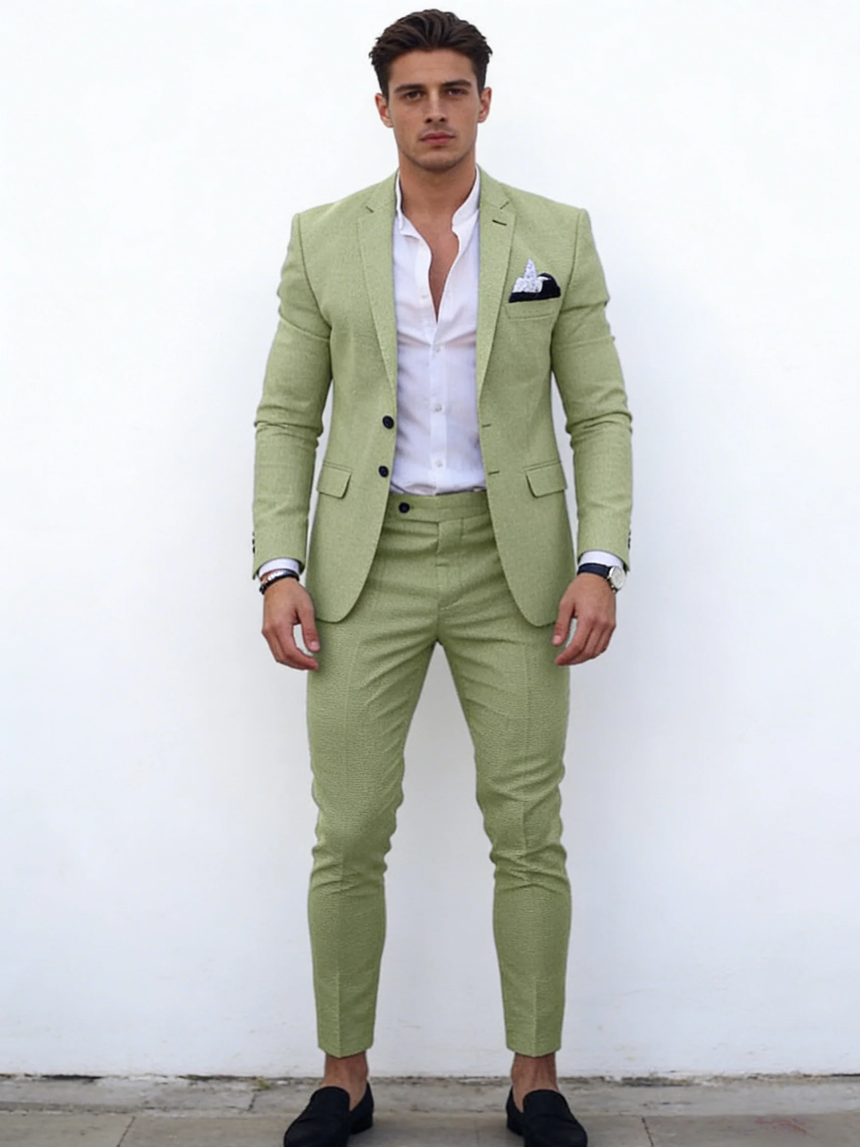 Flax Solid Color Suit Set 2-piece Sets - Image 15