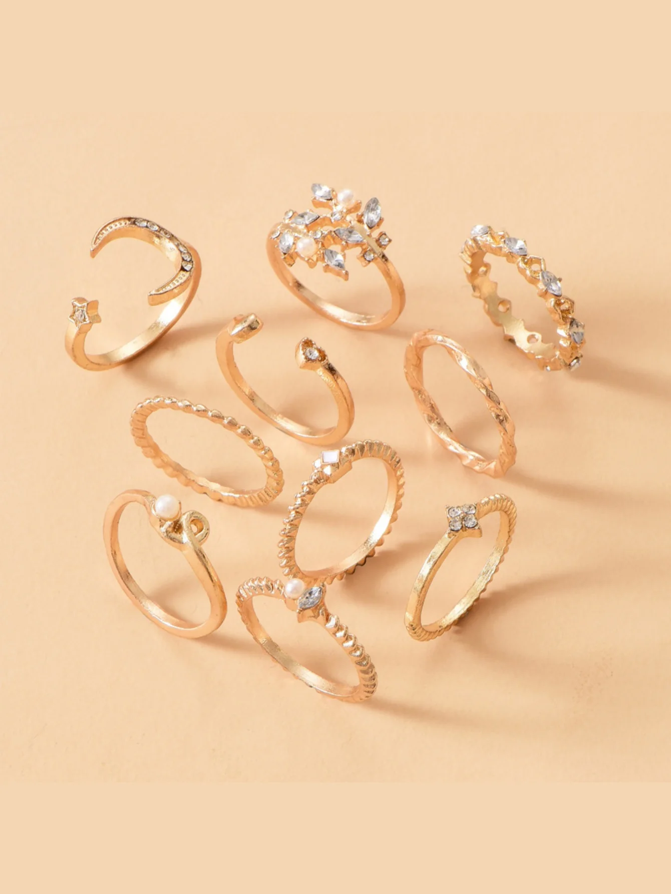 Star And Moon Diamond Ring Set - Image 3