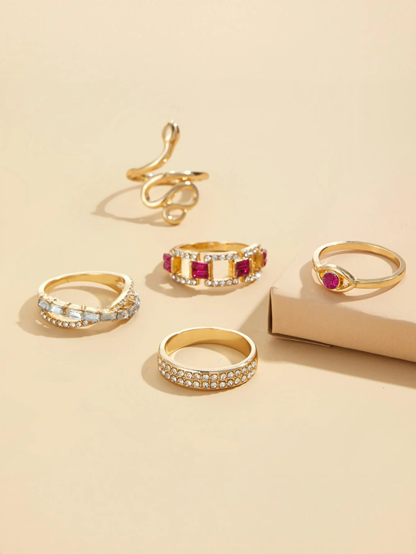 Diamond-encrusted Snake Ring Set - Image 3
