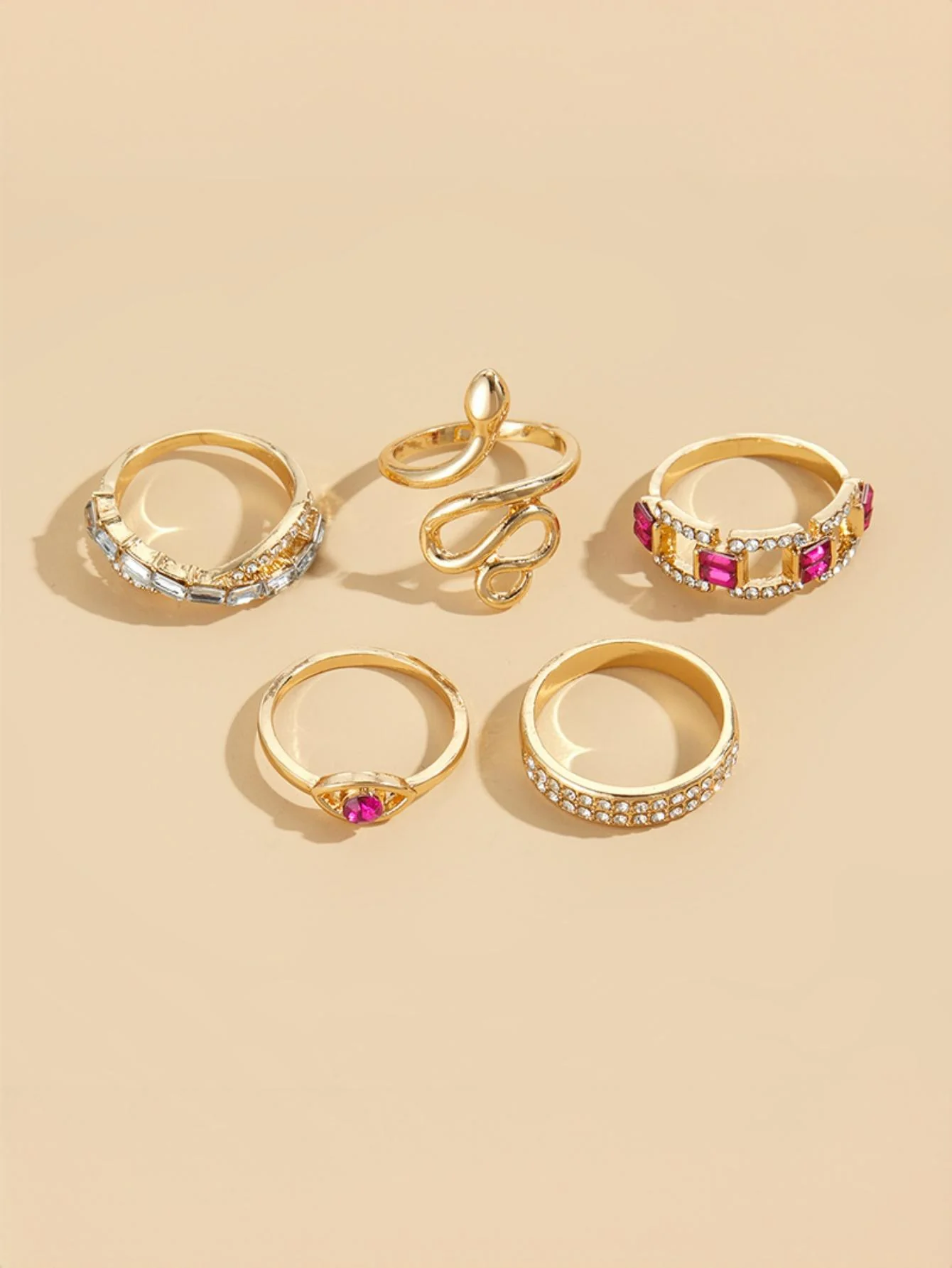Diamond-encrusted Snake Ring Set - Image 4