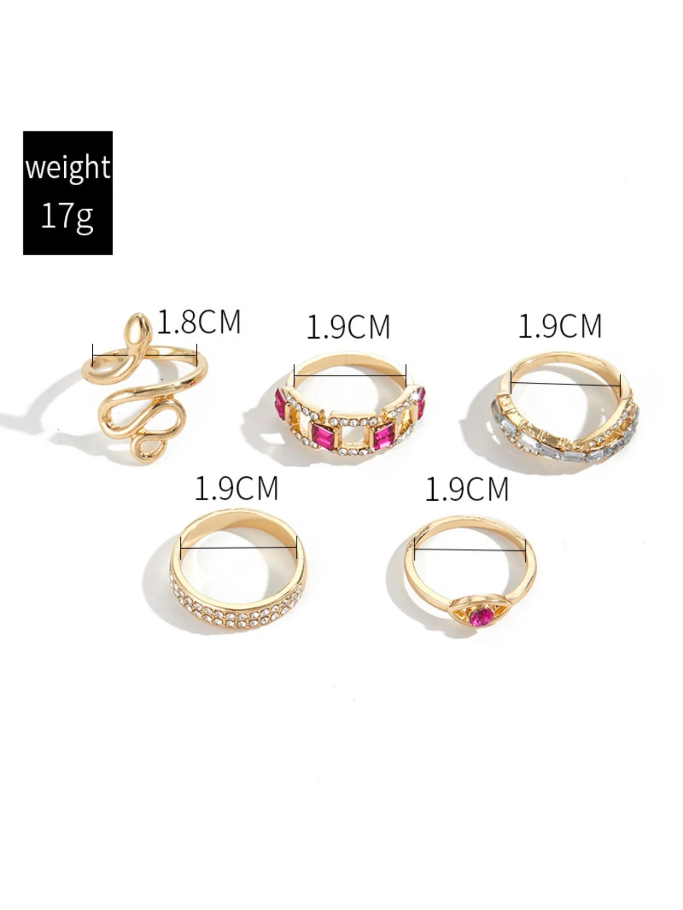 Diamond-encrusted Snake Ring Set - Image 5