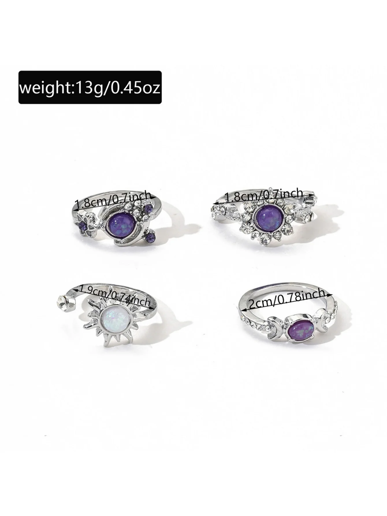 Colored Gemstone Ring Set - Image 10