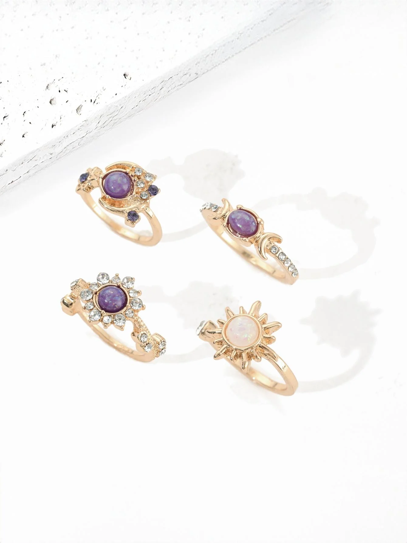Colored Gemstone Ring Set - Image 3
