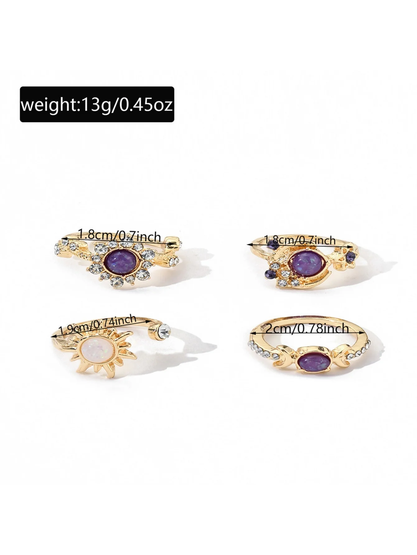 Colored Gemstone Ring Set - Image 5