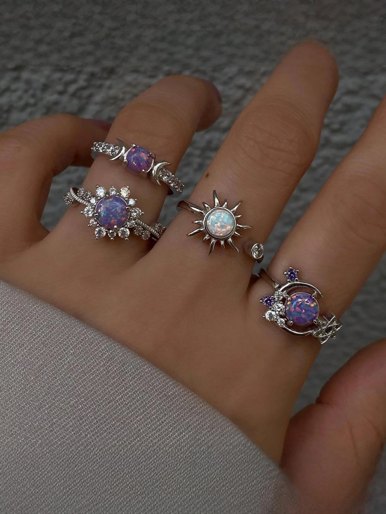 Colored Gemstone Ring Set - Image 6