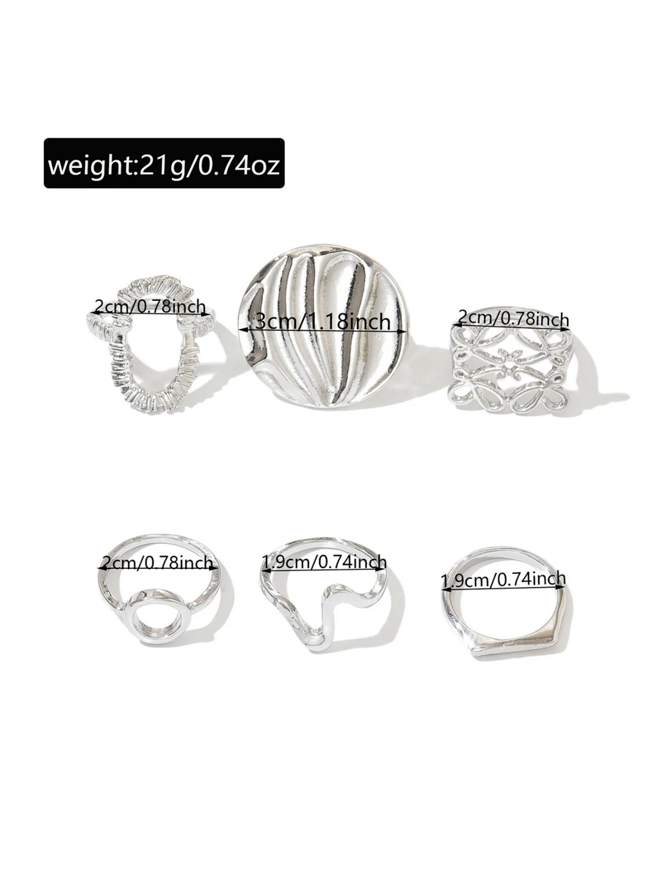 Geometric Openwork Ring Set - Image 10