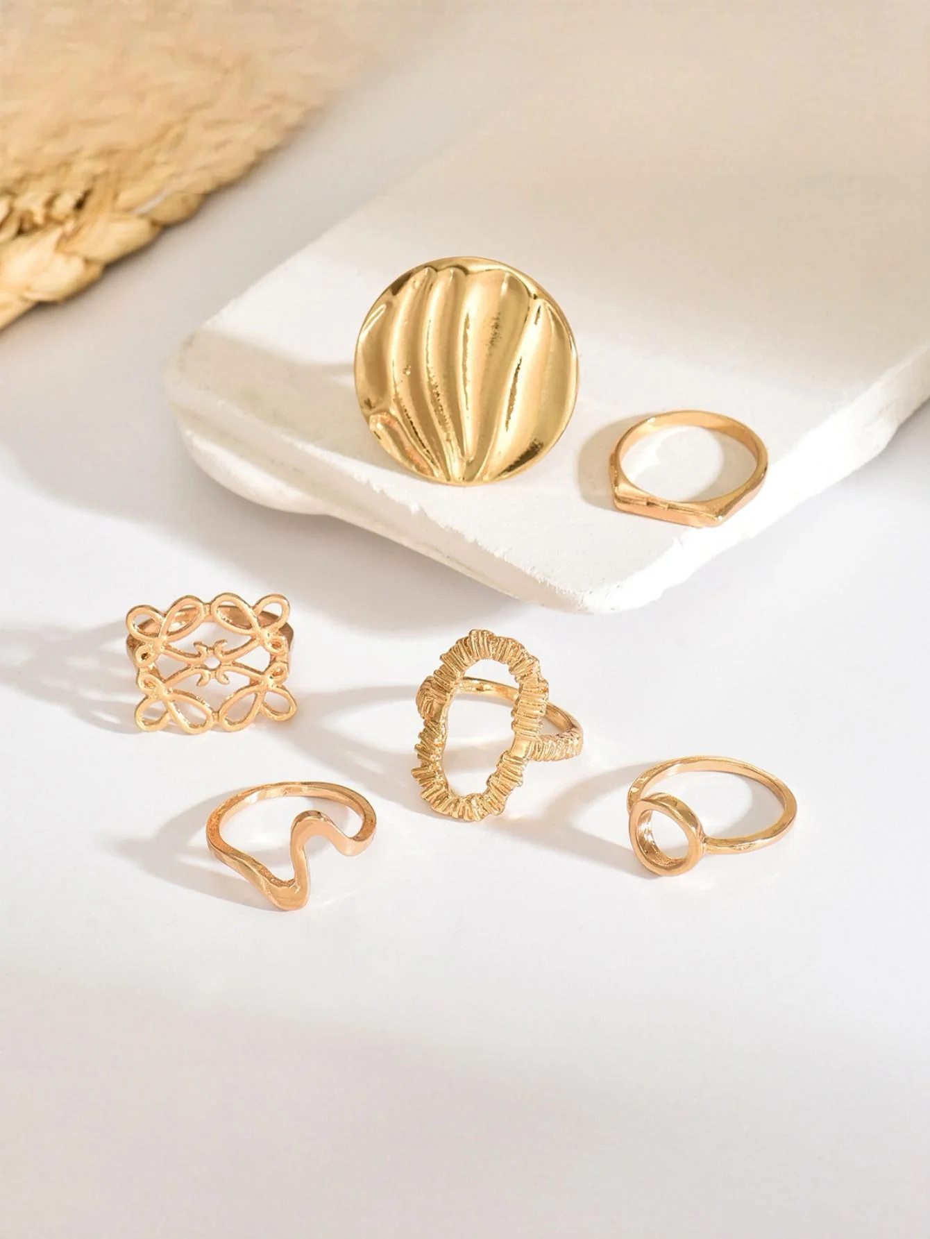 Geometric Openwork Ring Set - Image 2