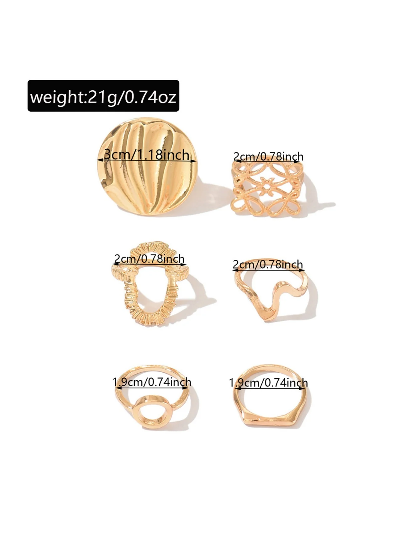Geometric Openwork Ring Set - Image 5
