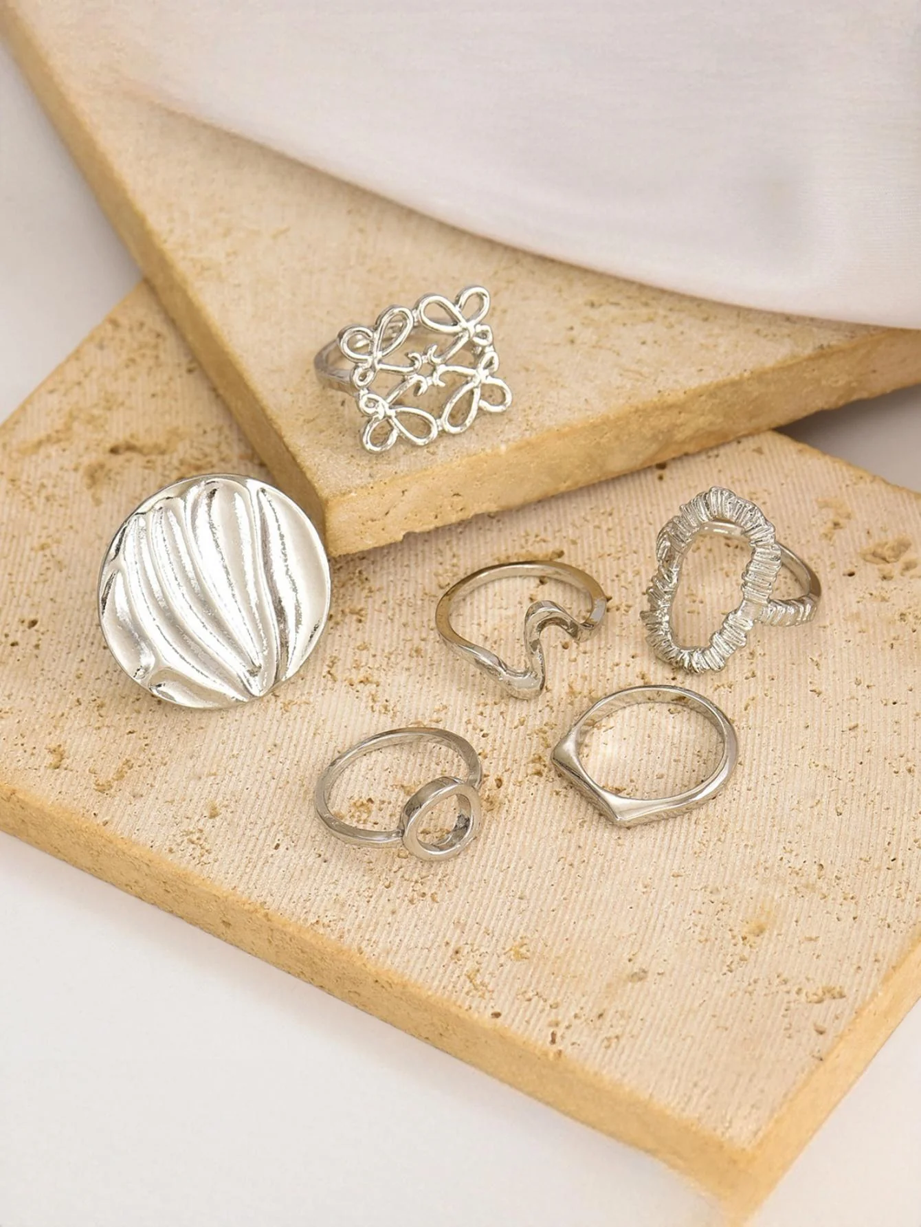 Geometric Openwork Ring Set - Image 7