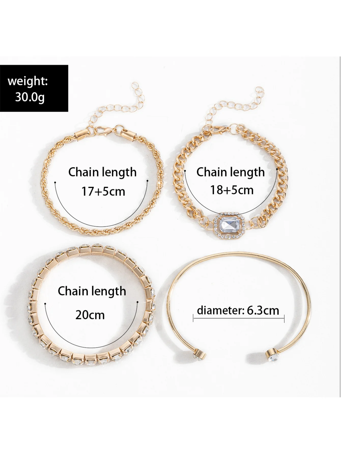 Diamond-encrusted Bracelet Set - Image 6