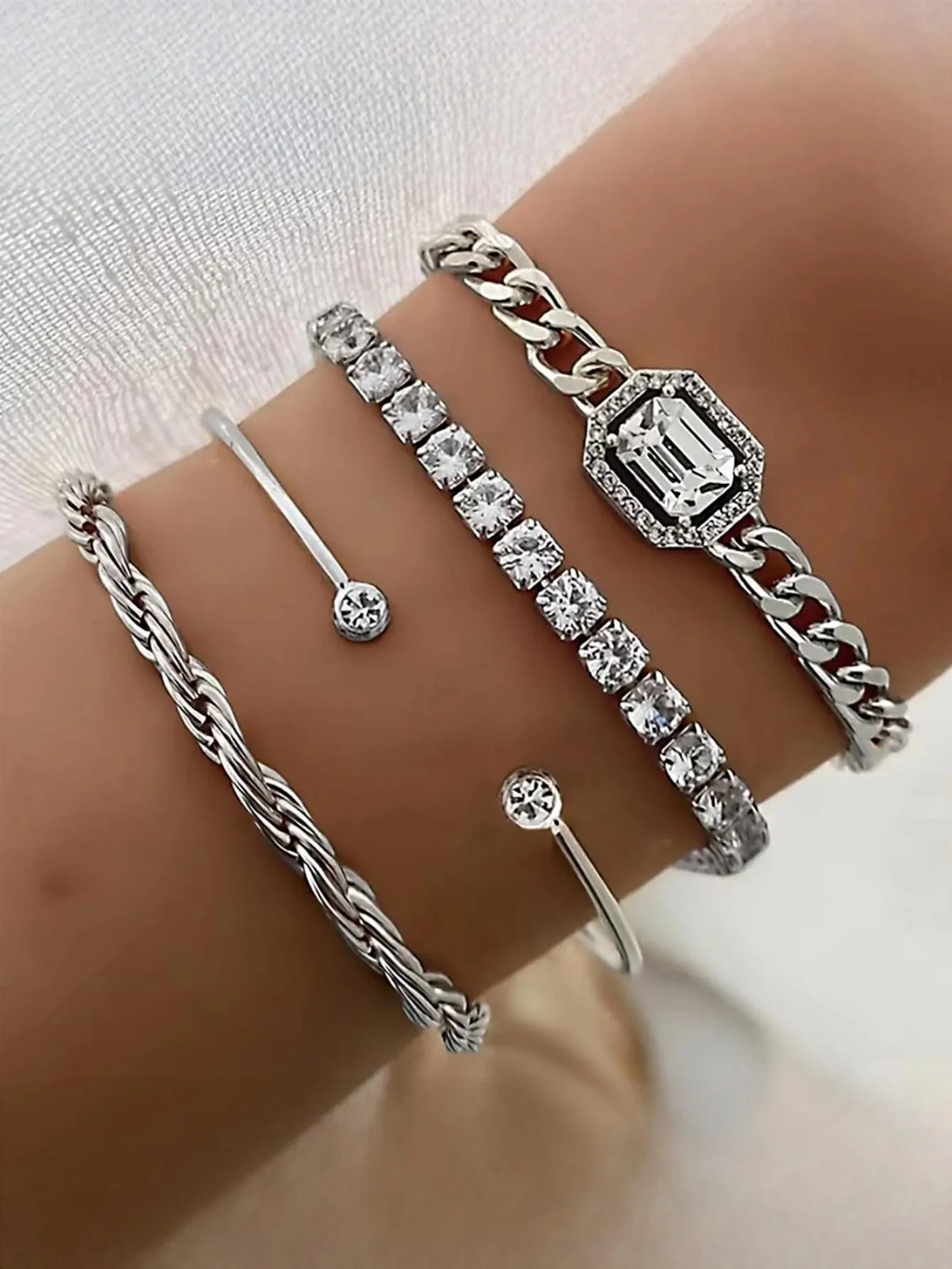Diamond-encrusted Bracelet Set - Image 7