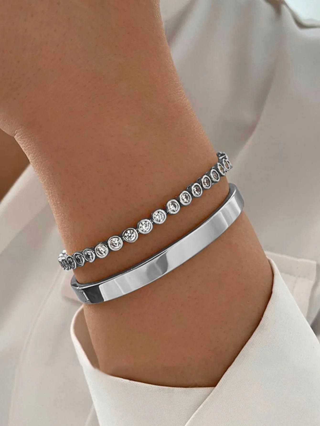 Alloy Diamond-set Bracelet - Image 7