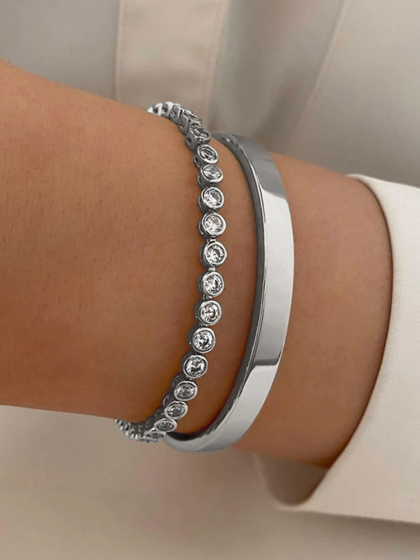 Alloy Diamond-set Bracelet - Image 8