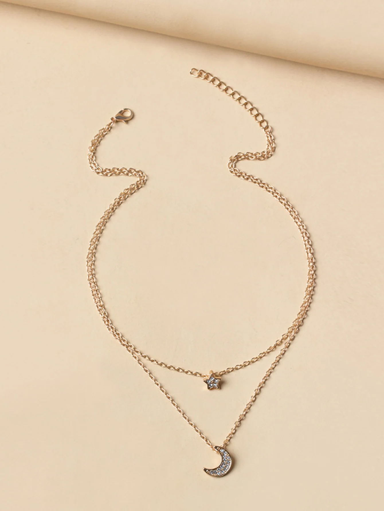 Star And Moon Pendant Multi-Layer Necklace - Image 2