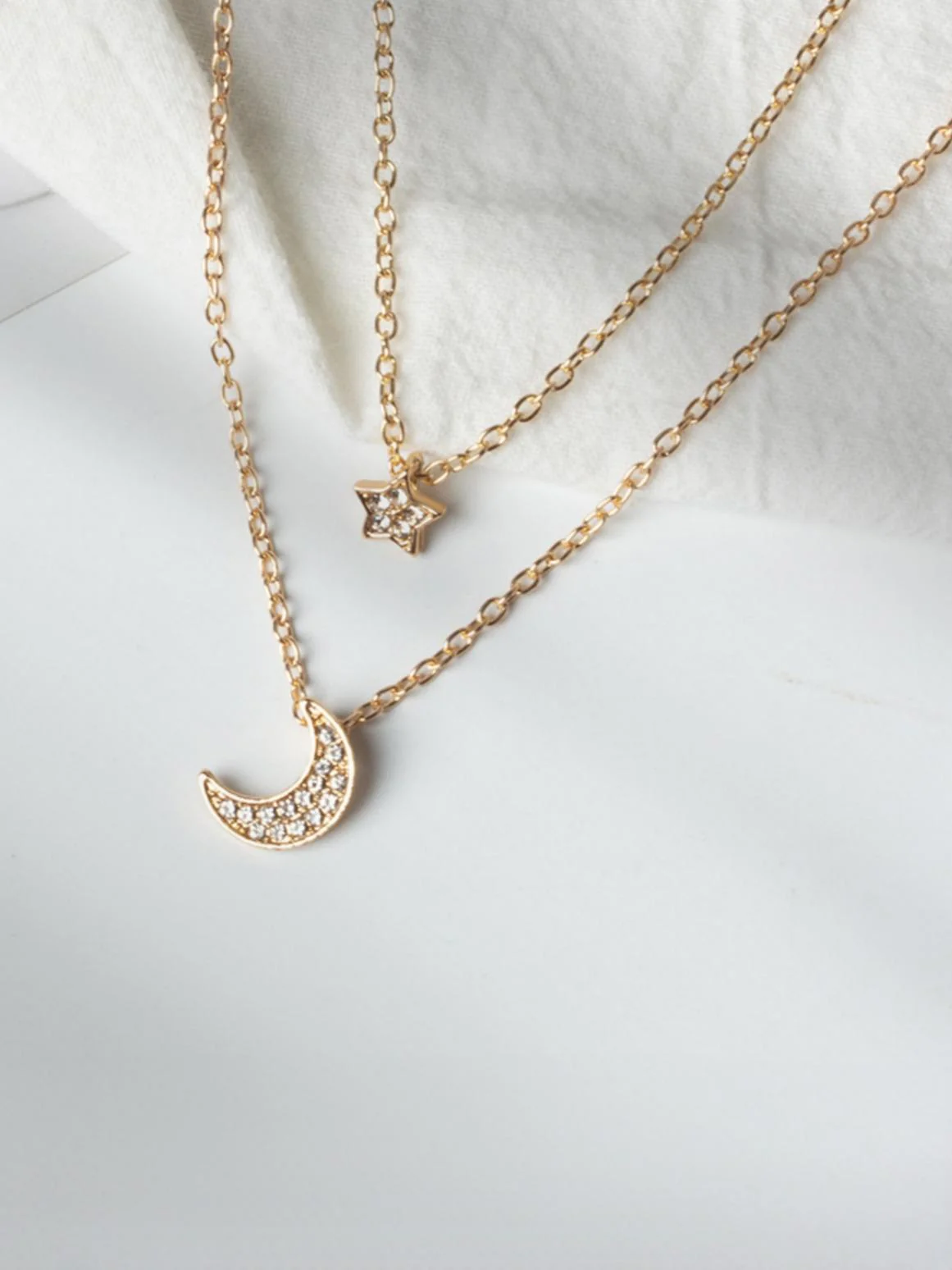 Star And Moon Pendant Multi-Layer Necklace - Image 4