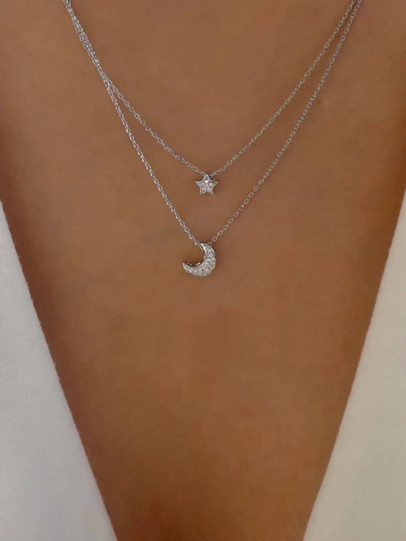 Star And Moon Pendant Multi-Layer Necklace - Image 5
