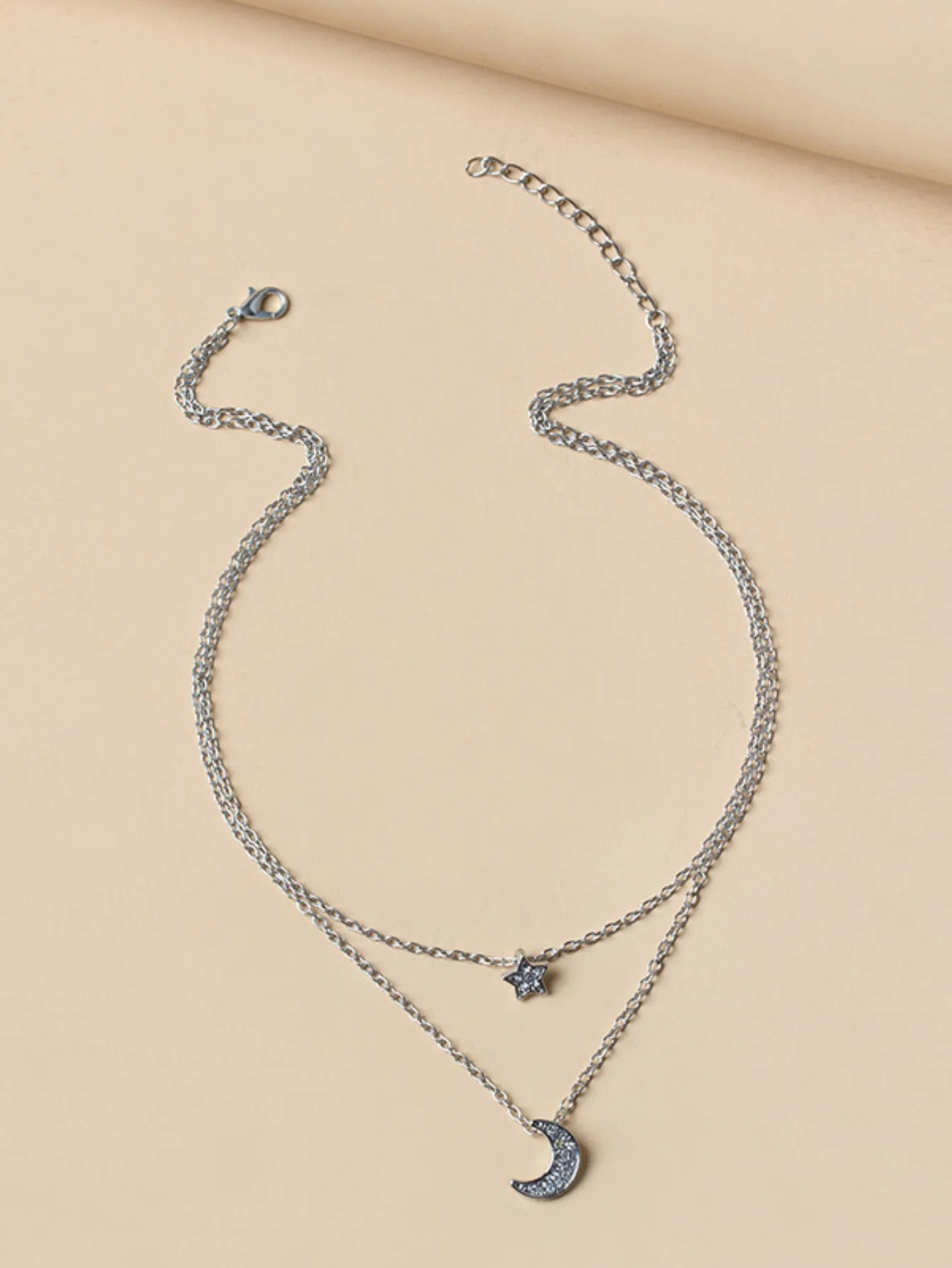 Star And Moon Pendant Multi-Layer Necklace - Image 6