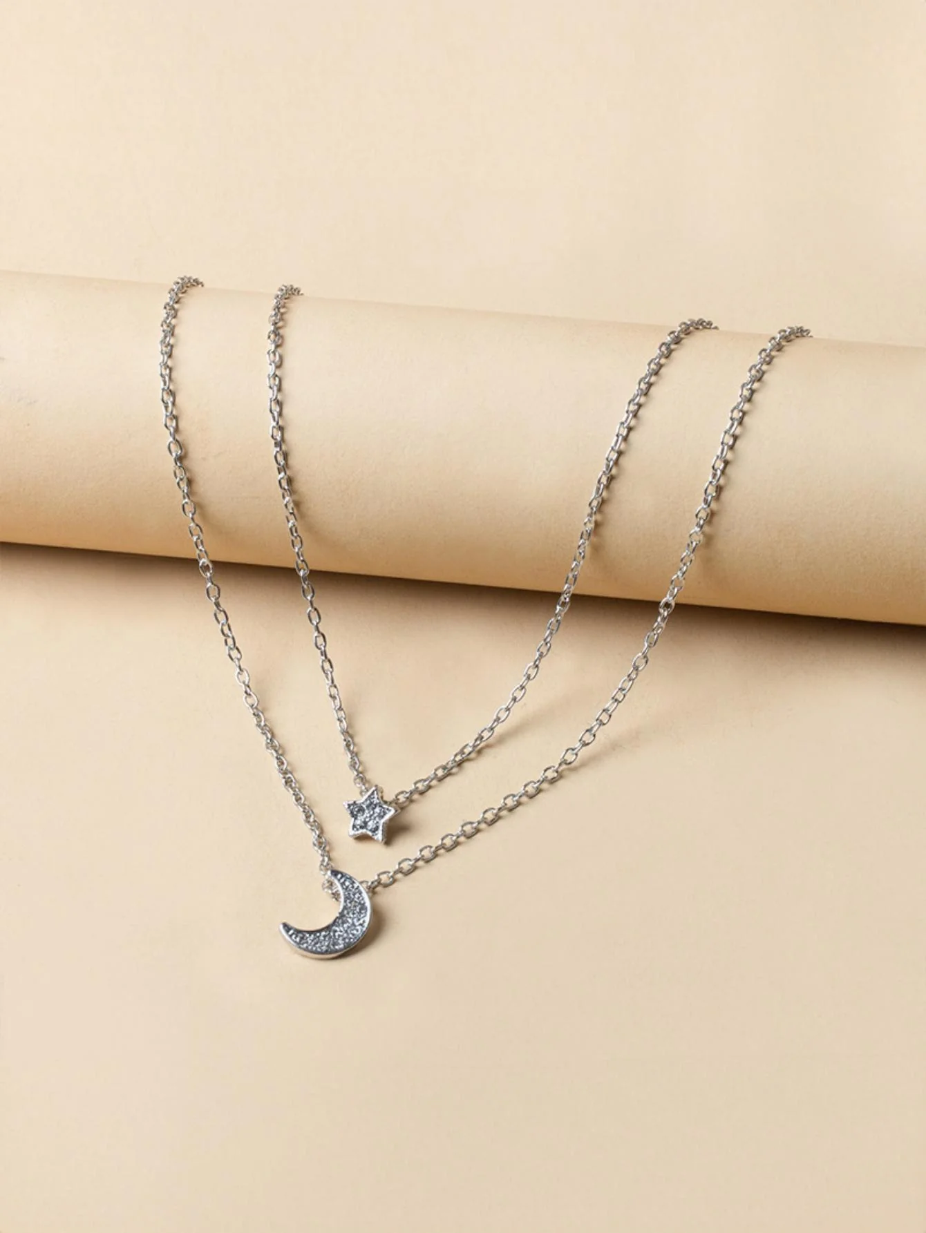 Star And Moon Pendant Multi-Layer Necklace - Image 7