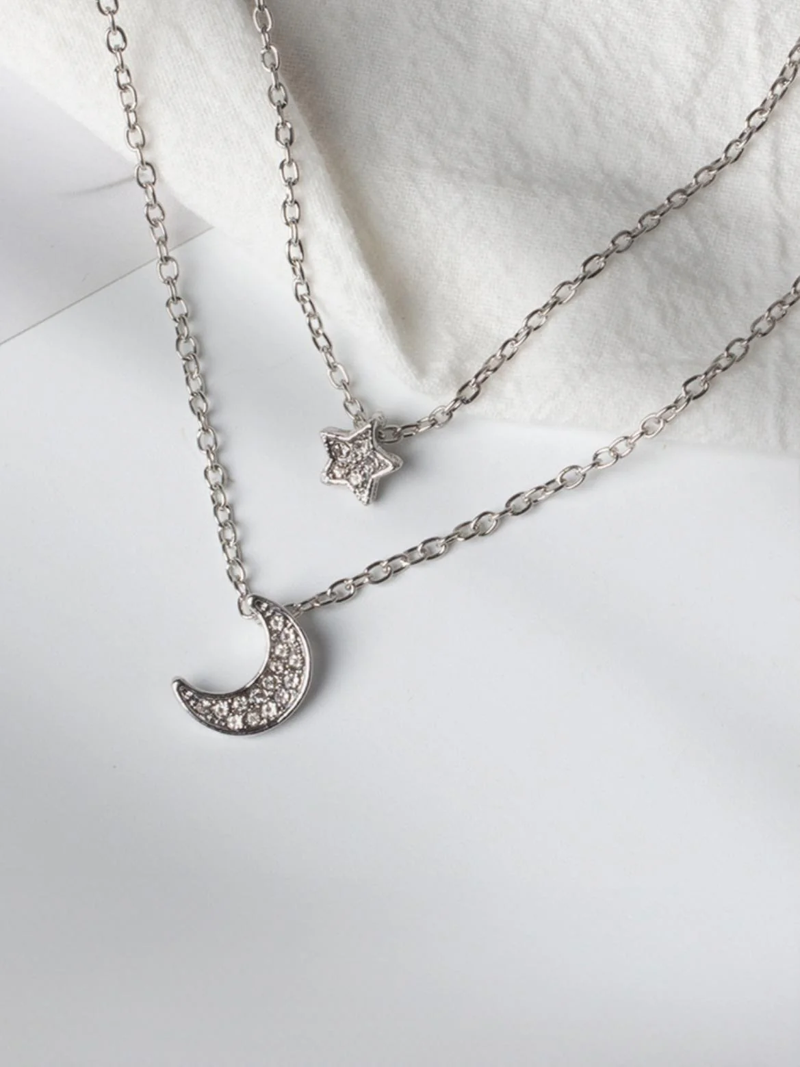 Star And Moon Pendant Multi-Layer Necklace - Image 8