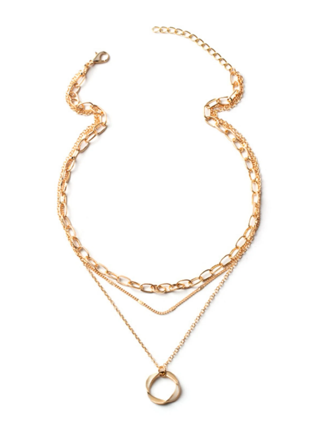 Alloy Necklace With Electroplated Circle Pendant, Fashion Necklace - Image 4