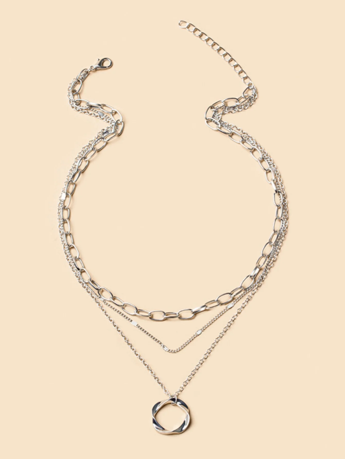 Alloy Necklace With Electroplated Circle Pendant, Fashion Necklace - Image 5