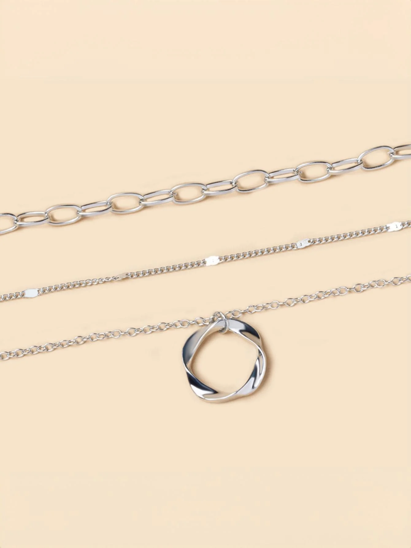 Alloy Necklace With Electroplated Circle Pendant, Fashion Necklace - Image 7