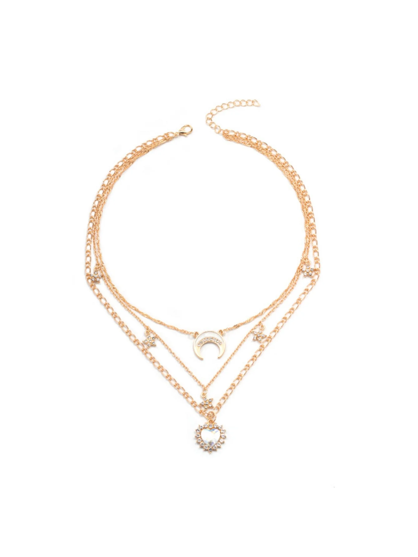 Multi-Heart Moon Alloy Necklace - Image 7