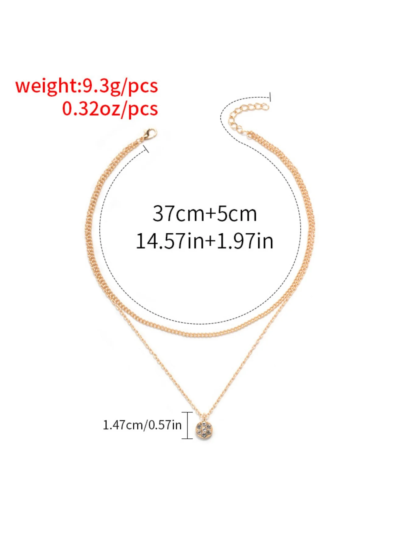 Diamond-set Multi-layered Pendant Necklace - Image 10
