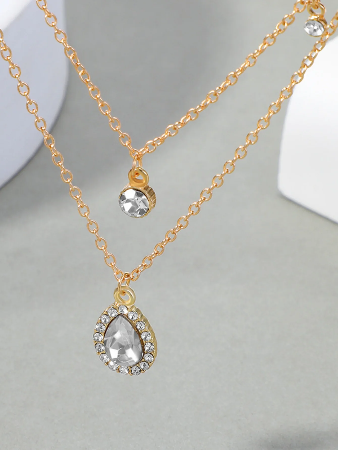 Gold-plated Teardrop Pendant Necklace - Image 2