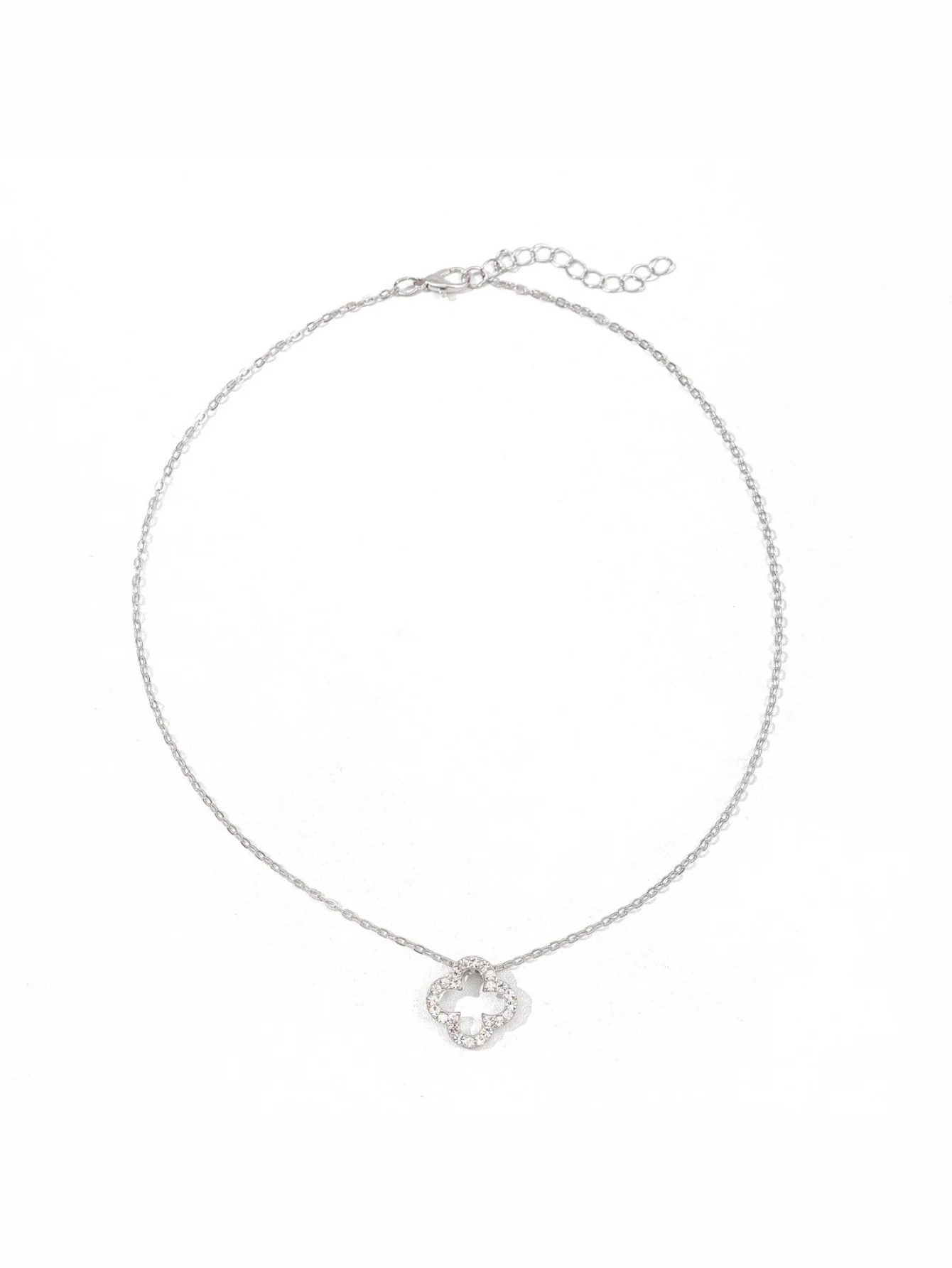 Four-leaf Clover Diamond Pendant Necklace - Image 4