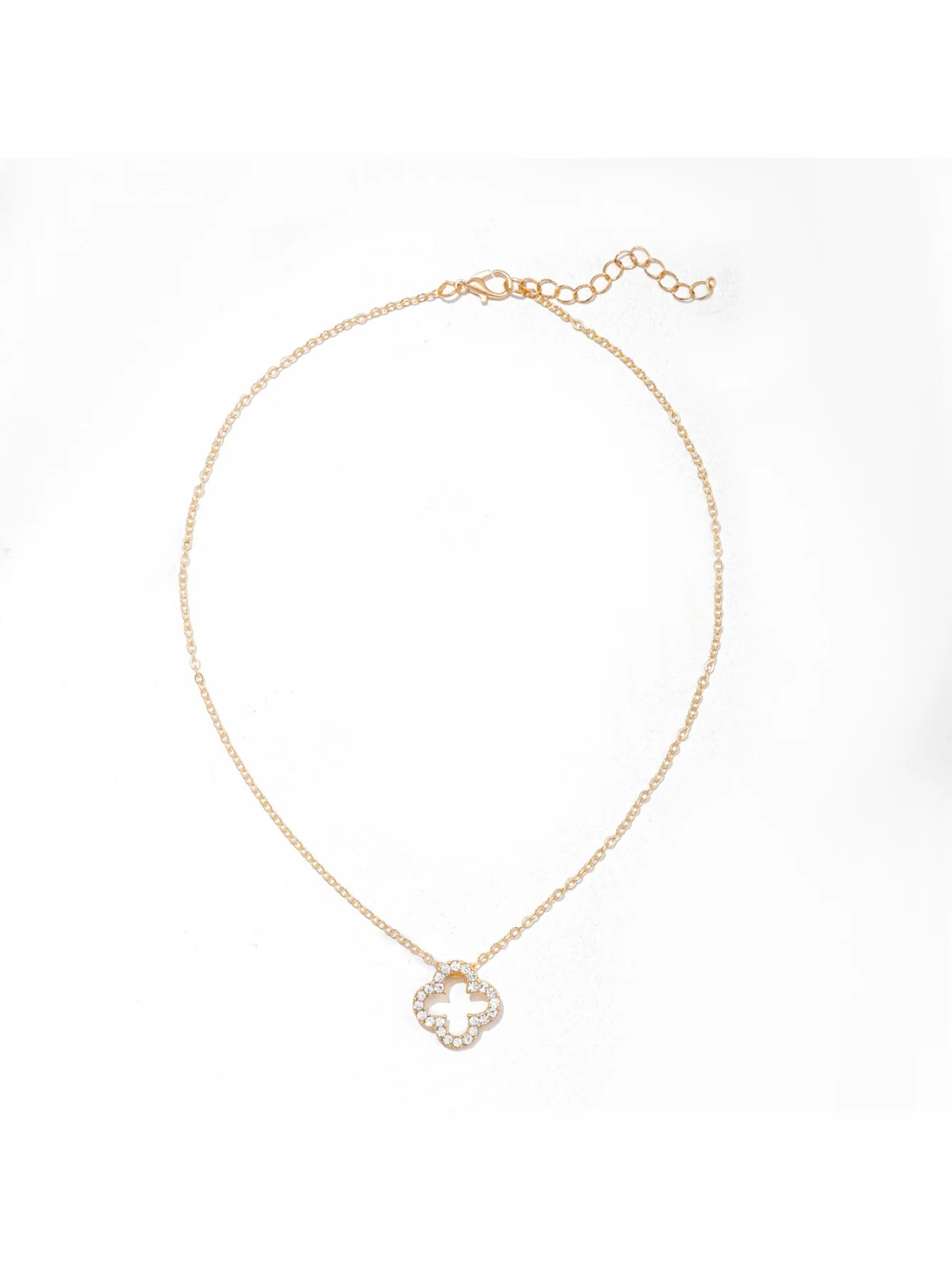 Four-leaf Clover Diamond Pendant Necklace - Image 9