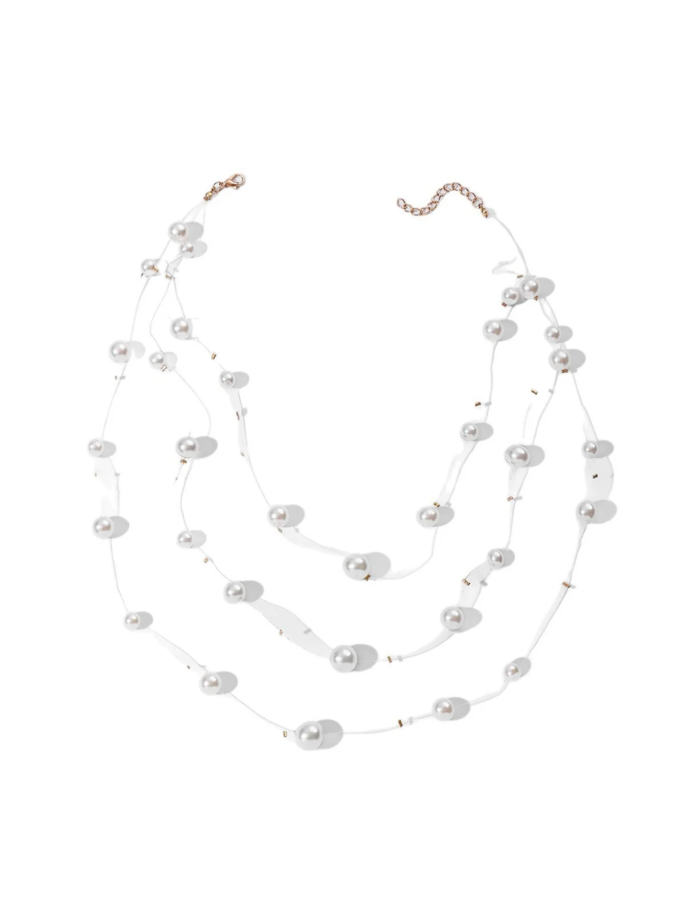 Multi-layered Pearl Pendant Necklace - Image 4