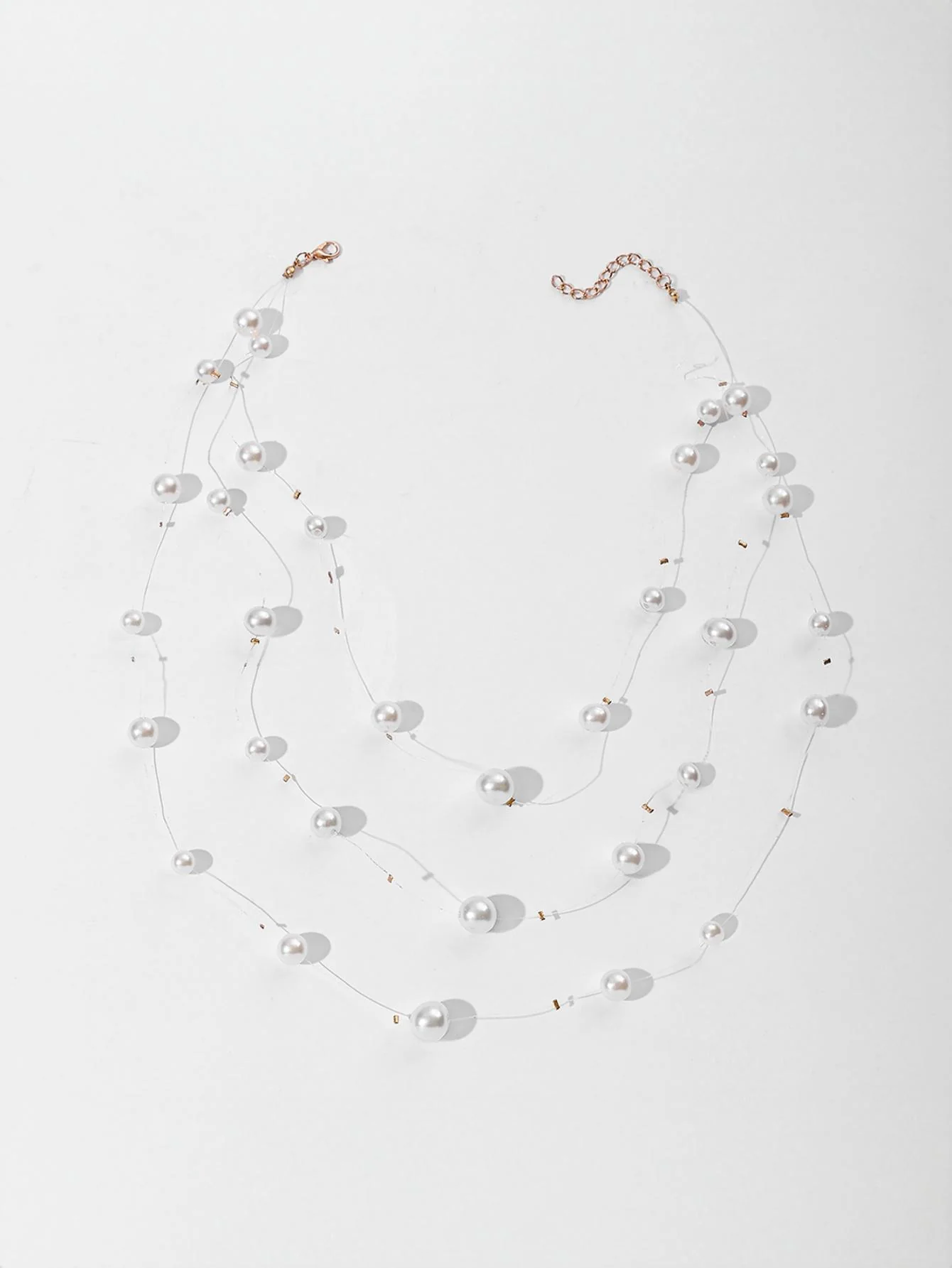 Multi-layered Pearl Pendant Necklace - Image 6