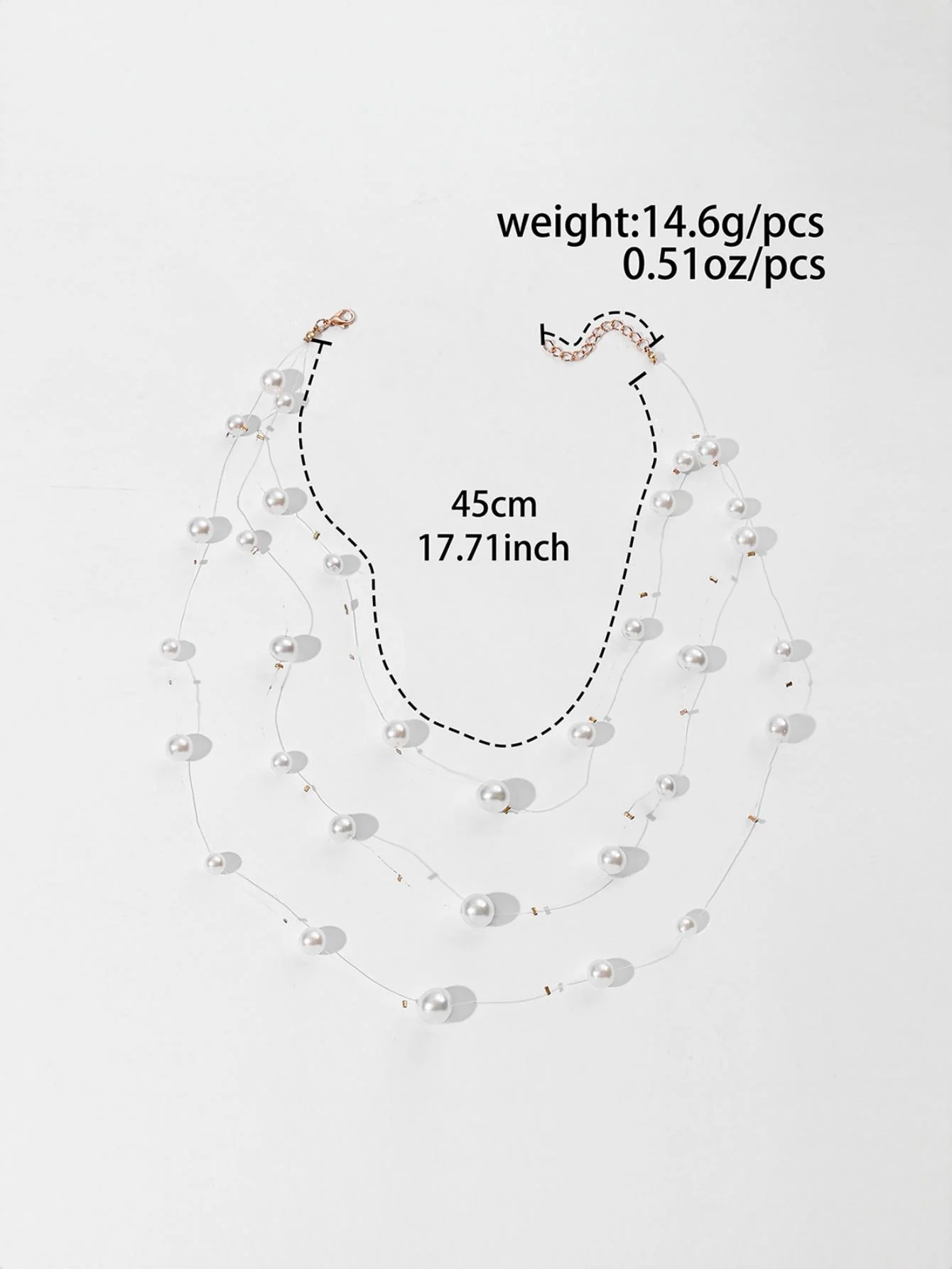Multi-layered Pearl Pendant Necklace - Image 7