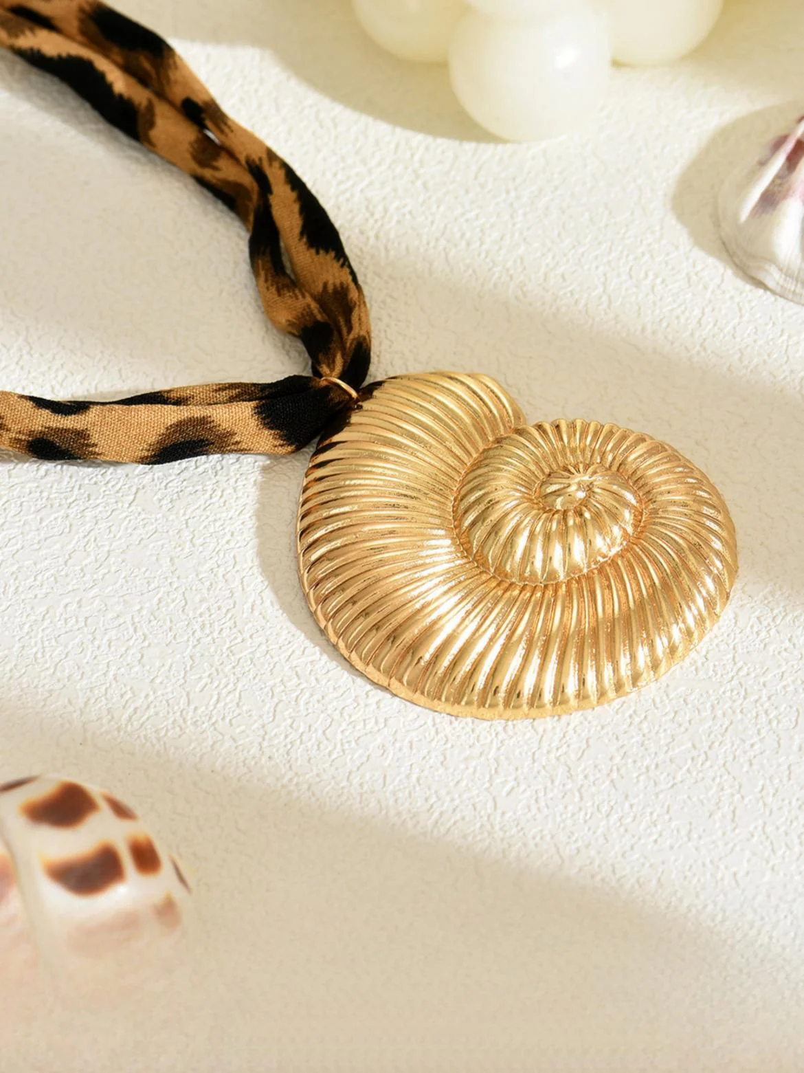 Leopard Print Seashell Starfish Necklace - Image 11