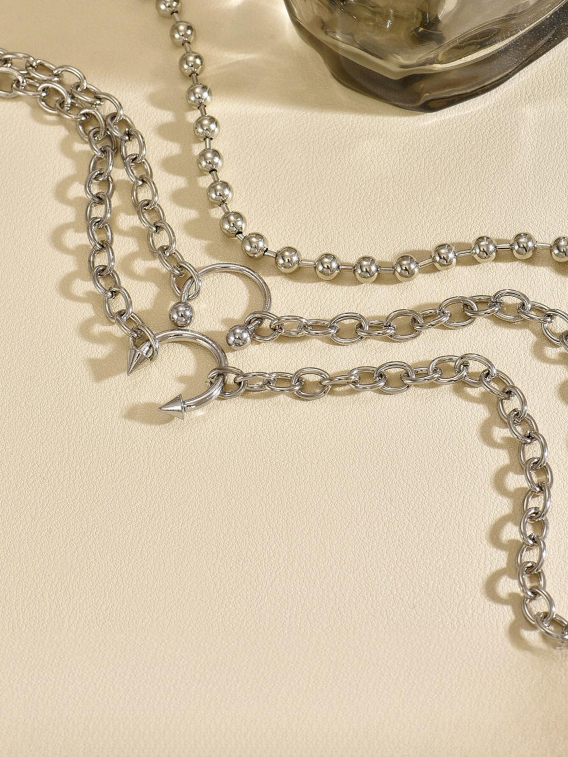 Hip-hop Punk Style Multi-layered Pendant Necklace - Image 4