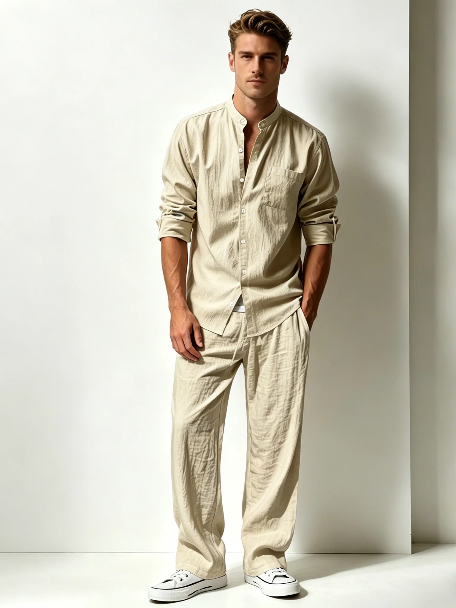 Flax Leisure Loose-fit Breathable Beach Set 2-piece Sets - Image 3