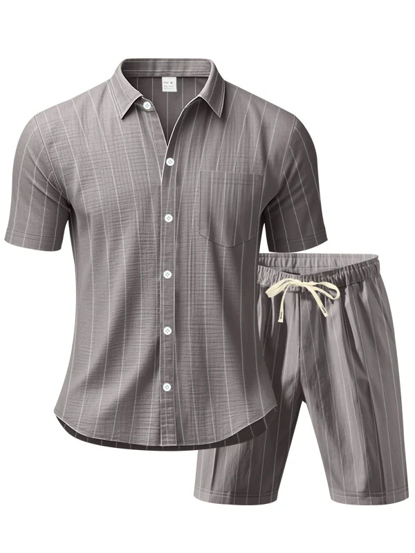 Flax Stripes Loose-fit Beach Set 2-piece Sets - Image 13