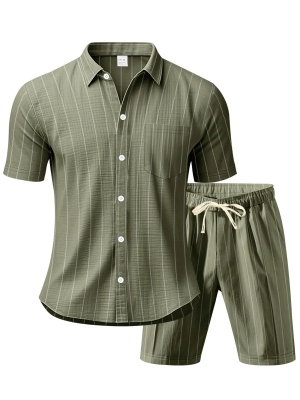 Flax Stripes Loose-fit Beach Set 2-piece Sets - Image 15