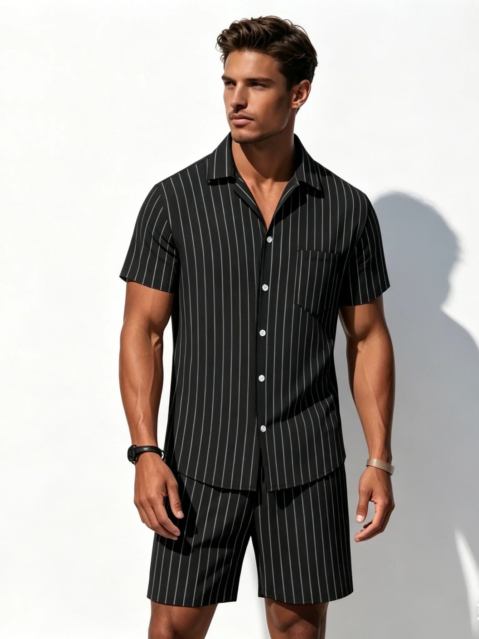 Flax Stripes Loose-fit Beach Set 2-piece Sets - Image 3