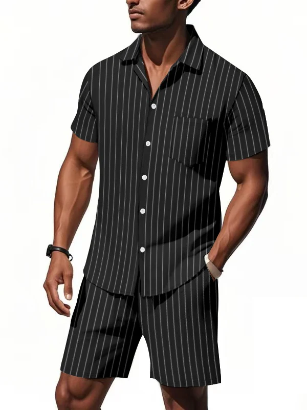 Flax Stripes Loose-fit Beach Set 2-piece Sets - Image 4
