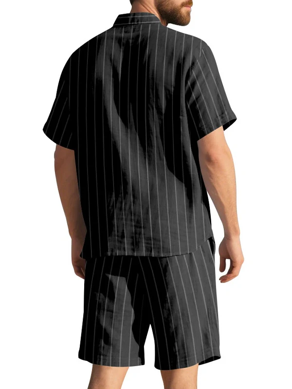 Flax Stripes Loose-fit Beach Set 2-piece Sets - Image 5