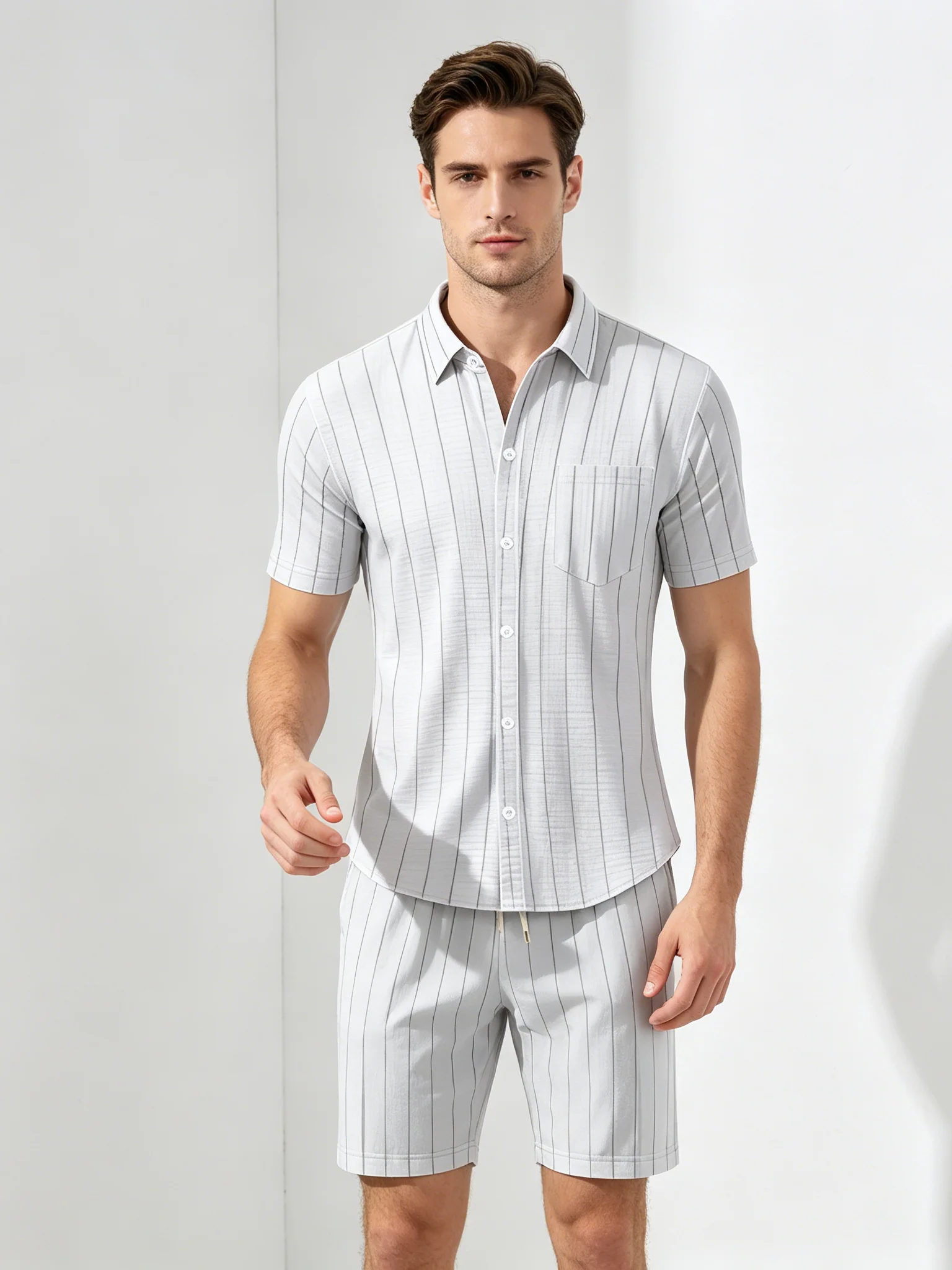 Flax Stripes Loose-fit Beach Set 2-piece Sets - Image 8